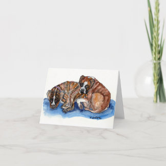 Carte De Remerciements aquarelle fantaisiste 2 boxers + message doux