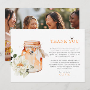 Carte De Remerciements Aquarelle Fête de Mariage Photo Abeille à Miel