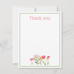 Carte De Remerciements Aquarelle Fleurs Sauvages