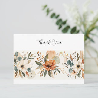 Carte De Remerciements Aquarelle Floral Boho