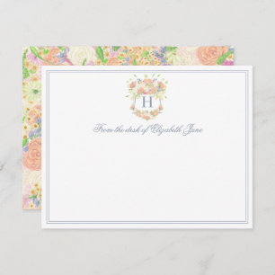 Carte De Remerciements Aquarelle Floral Garden Party Crest