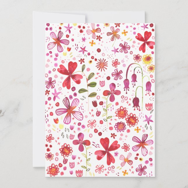 Carte De Remerciements Aquarelle florale moderne (Devant)