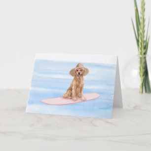 Carte De Remerciements Aquarelle Golden Retriever Paddboard