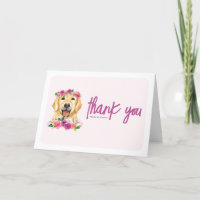 Aquarelle Golden Retriever Purple Floral Anniversa