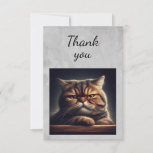 Carte De Remerciements Aquarelle Grumpy Groucha Chat Kitten Animal animal