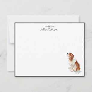 Carte De Remerciements Aquarelle King Charles Spaniel Flat