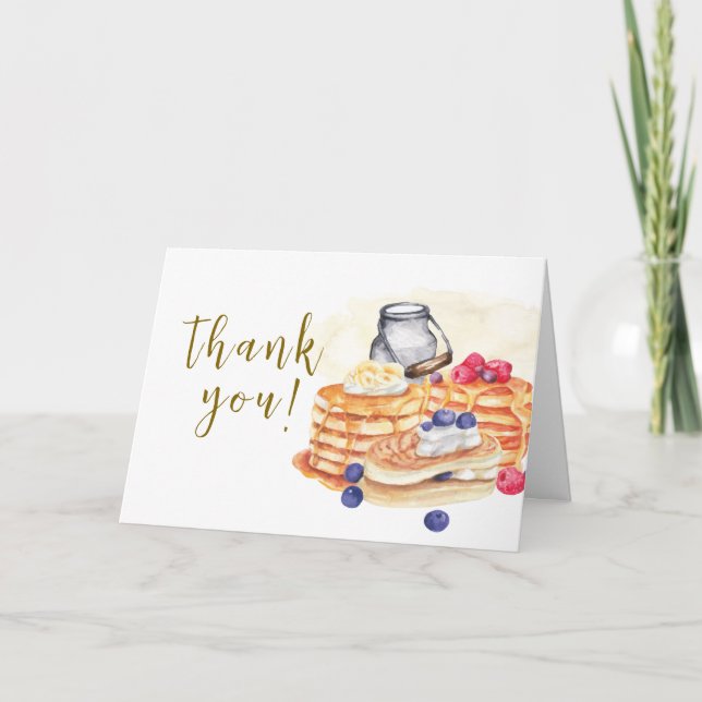 Carte De Remerciements Aquarelle Lait Berry Pancake Brunch Baby shower (Devant)