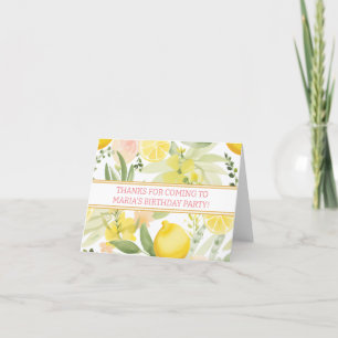 Carte De Remerciements Aquarelle Lemon Floral à thème Anniversaire