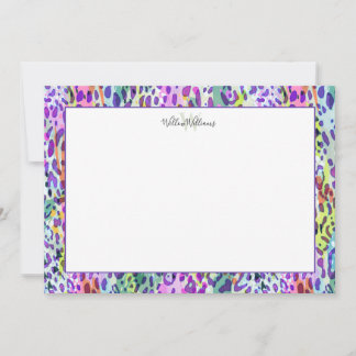 Carte De Remerciements Aquarelle Leopard Motif Personnalisé Monogramme &