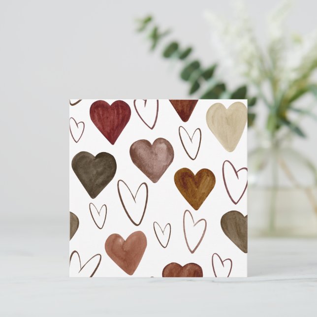 Carte De Remerciements Aquarelle main tirée vers le haut lignes Esquisse  (Debout devant)