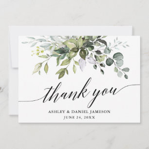 Carte De Remerciements Aquarelle Mariage de calligraphie