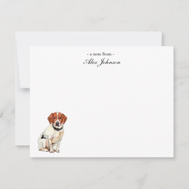 Carte De Remerciements Aquarelle mignonne chien Beagle plat (Devant)