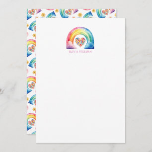 Carte De Remerciements Aquarelle moderne arc-en-ciel personnalisé station