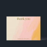Carte De Remerciements Aquarelle moderne rose jaune Bat mitzvah personnal<br><div class="desc">Boho moderne aquarelle rose jaune Bat mitzvah personnalisé Carte de remerciements</div>