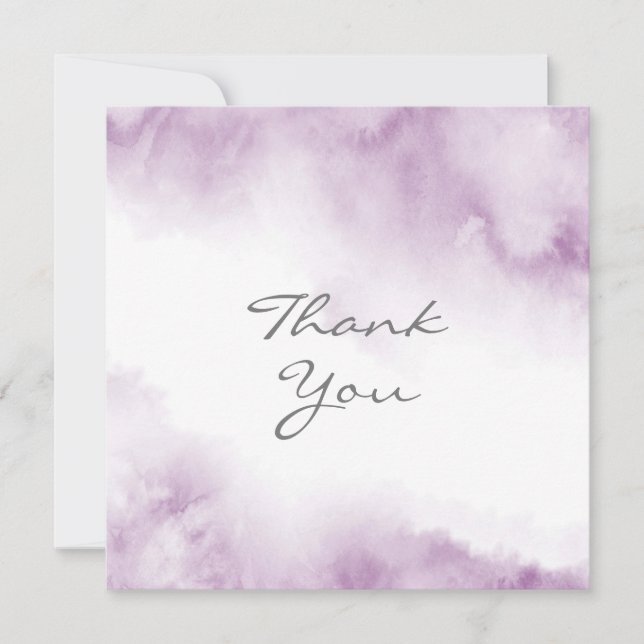 Carte De Remerciements Aquarelle molle Plum Mauve Abstraite cadre (Devant)