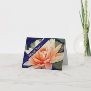 Carte De Remerciements Aquarelle Nénuphar orange Florale