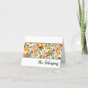 Carte De Remerciements Aquarelle Orange Blossom