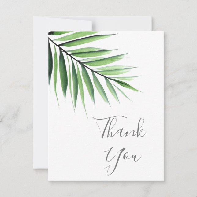 Carte De Remerciements Aquarelle Palm (Devant)