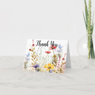 Carte De Remerciements Aquarelle personnalisée Floral moderne