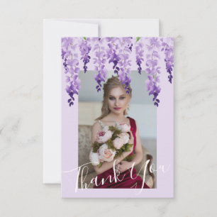 Carte De Remerciements Aquarelle photo Wisteria BAT MITZVAH