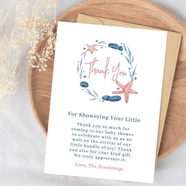 Carte De Remerciements Aquarelle poisson d'eau sous l'eau et récif corall (Créateur téléchargé)