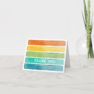 Carte De Remerciements Aquarelle Rainbow Bands Personnalisé