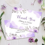 Carte De Remerciements Aquarelle romantique Pastel violet Floral<br><div class="desc">Carte de remerciements d'aquarelle romantique Pastel violet</div>