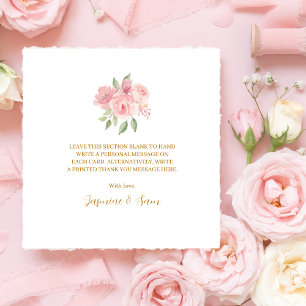 Carte De Remerciements Aquarelle rose