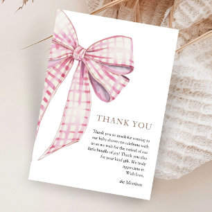 Carte De Remerciements Aquarelle rose Baby shower de la fille