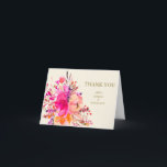 Carte De Remerciements Aquarelle rose moderne Floral Mariage personnalisé<br><div class="desc">Aquarelle rose moderne Floral Carte de remerciements de mariage personnalisé</div>