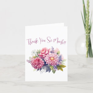 Carte De Remerciements Aquarelle simple et élégante Florale