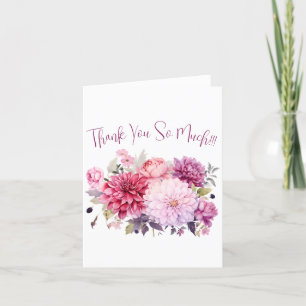 Carte De Remerciements Aquarelle simple et élégante Florale
