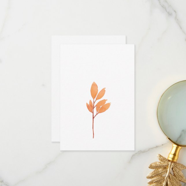 Carte De Remerciements Aquarelle simple et moderne Burange (Devant/Arrière en situation)