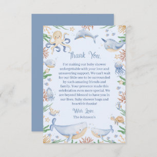Carte De Remerciements Aquarelle sous le Baby shower marin
