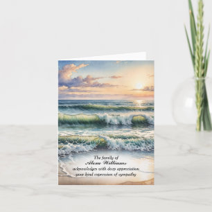 Carte De Remerciements Aquarelle Surf Océan Sympathie