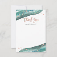 Aquarelle Teal et or rose Geode