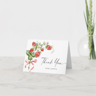 Carte De Remerciements Aquarelle tendance Fraise de prairie