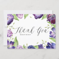 Aquarelle Tulipes pourpres Mariage de cadre fleuri