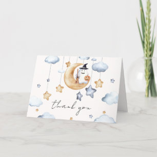 Carte De Remerciements Aquarelle Un Petit Boo Moon Stars Baby shower