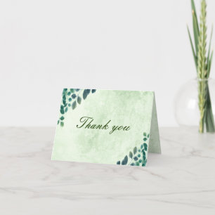 Carte De Remerciements Aquarelle Verdure Eucalyptus Feuille