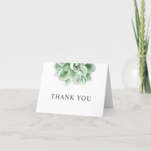 Carte De Remerciements Aquarelle vert succulent. Anniversaire floral de c