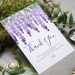 Carte De Remerciements Aquarelle Wisteria BAT MITZVAH