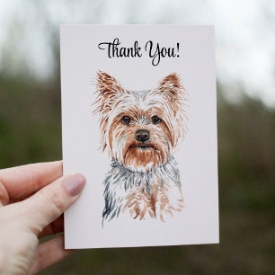 Carte De Remerciements Aquarelle Yorkie