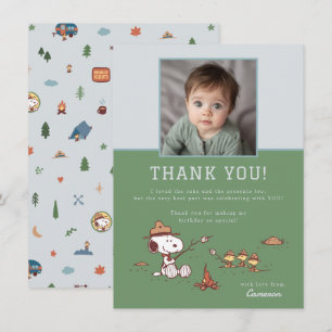 Carte De Remerciements Arachides - Snoopy   Un Joyeux Anniversaire Camper