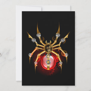 Carte De Remerciements Araignée steampunk sur fond noir
