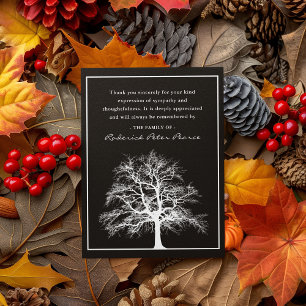 Carte De Remerciements Arbre commémoratif élégant   Remerciement funérair