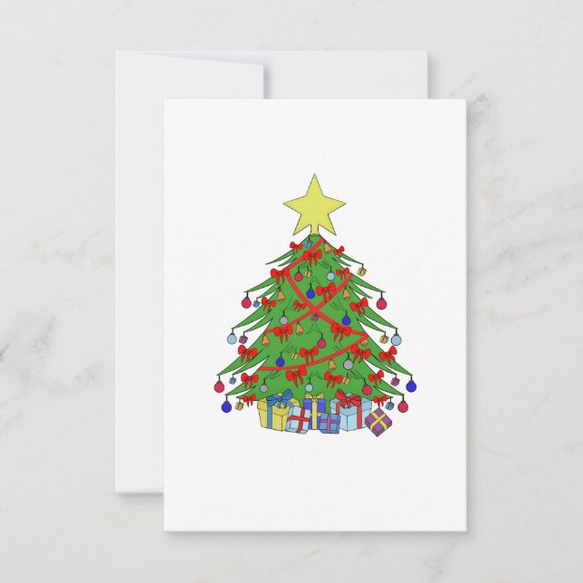 Carte De Remerciements Arbre de Noël (Devant)