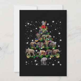 Carte De Remerciements Arbre De Noël Des Éléphants Couvert De Flamme De F