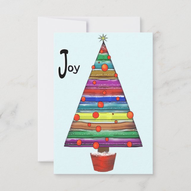 Carte De Remerciements Arbre de Noël Joie (Devant)