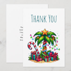 Carte De Remerciements Arbre de Noël Palmier Tropical